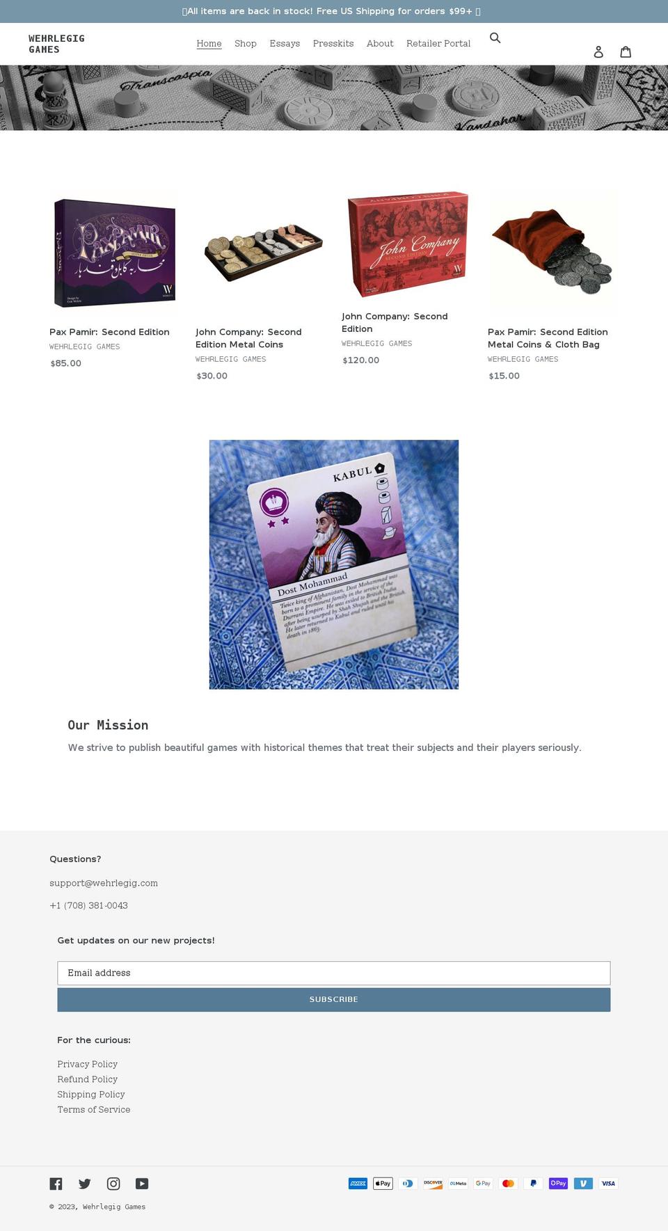 wehrlegig.com shopify website screenshot