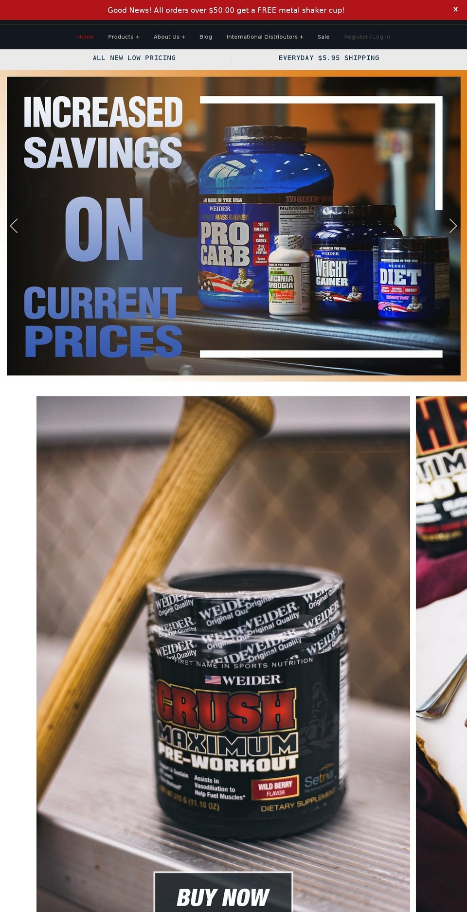 weider.com shopify website screenshot