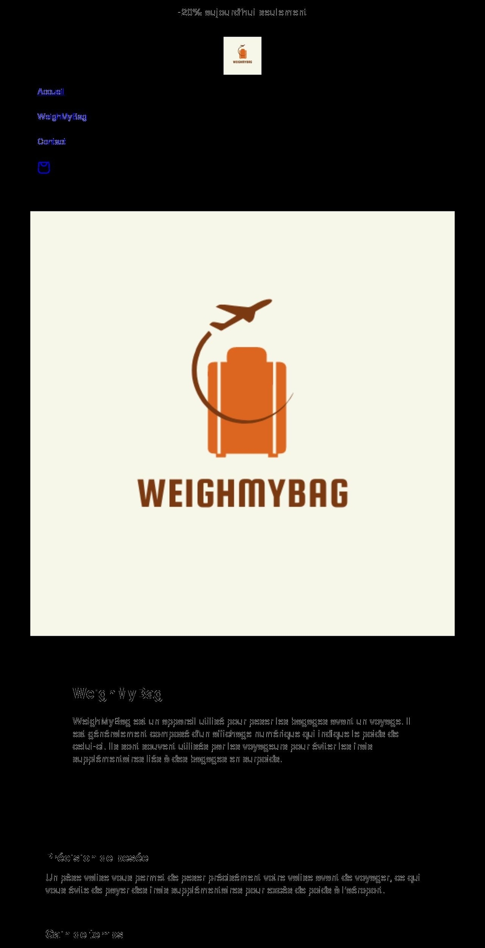 weighmybag.com shopify website screenshot