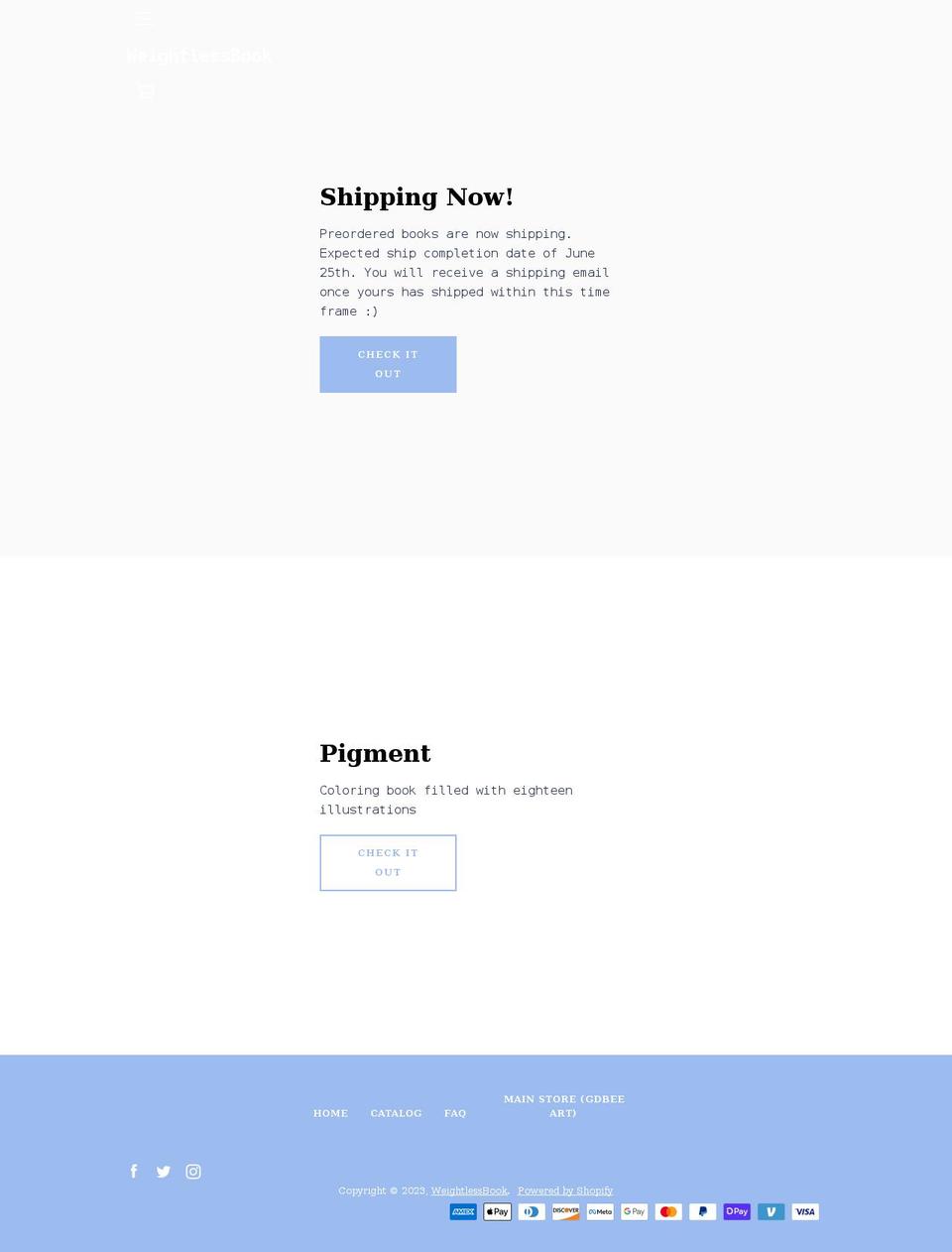 weightlessbook.myshopify.com shopify website screenshot