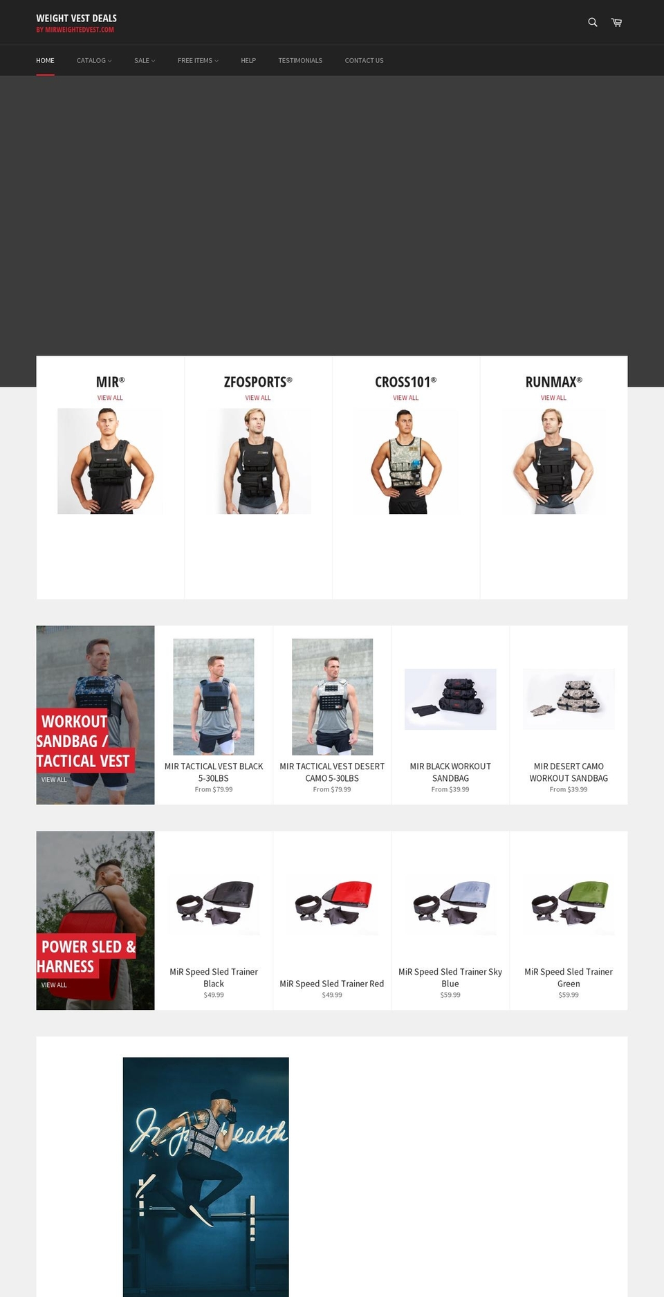 weightvestdeals.com shopify website screenshot