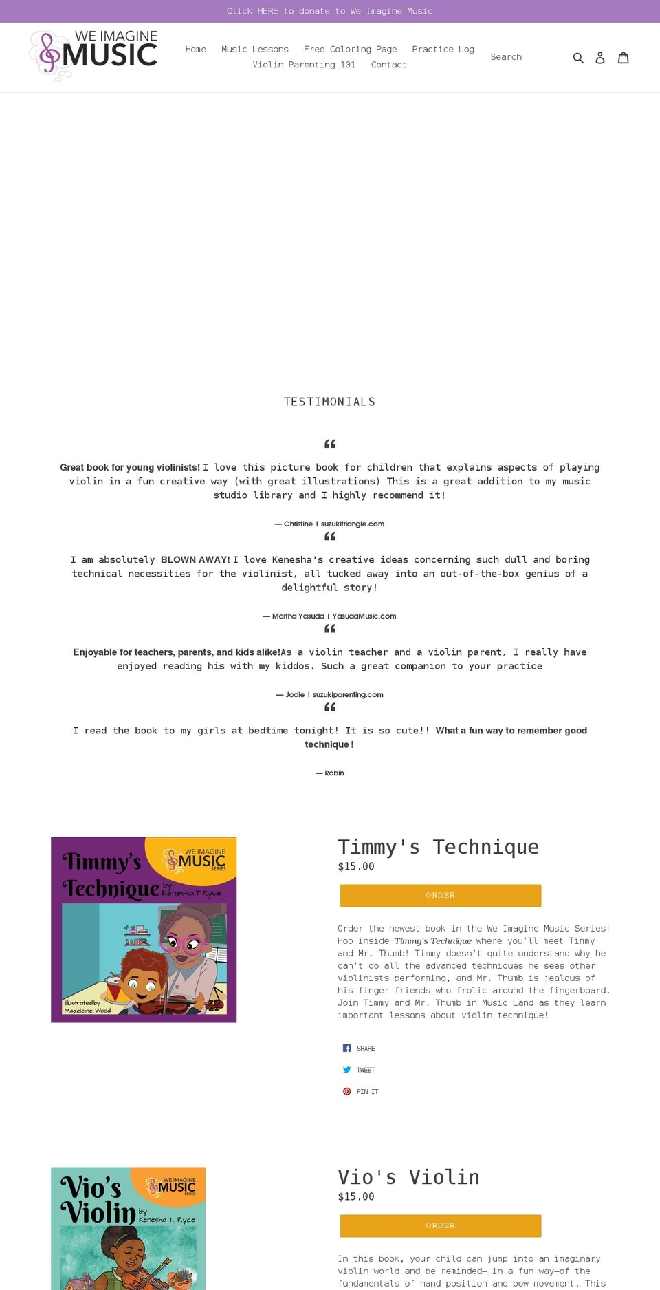 weimaginemusic.com shopify website screenshot