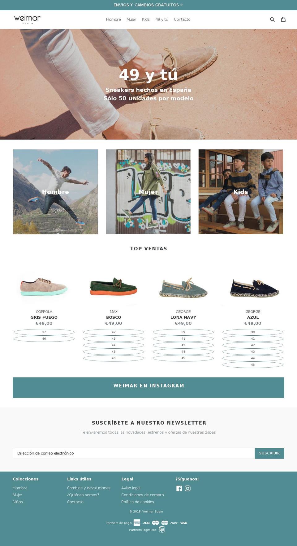 weimarspain.com shopify website screenshot