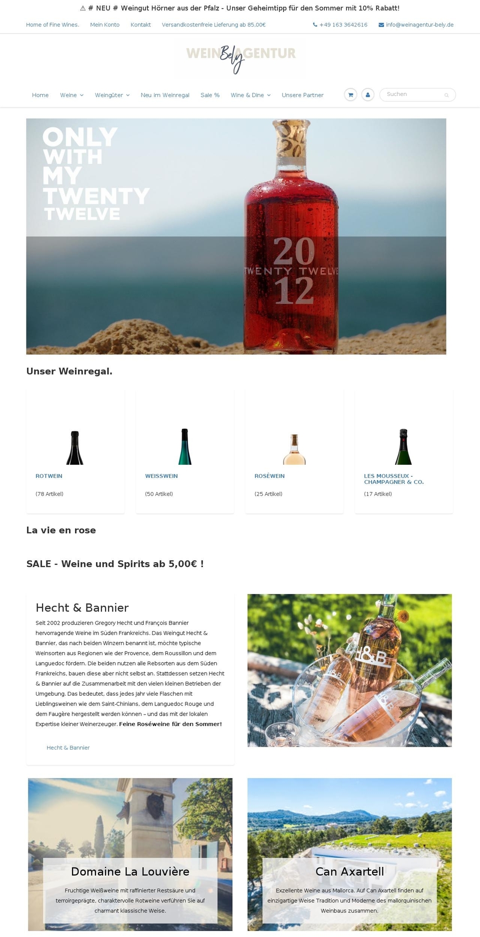 weinagentur-bely.de shopify website screenshot