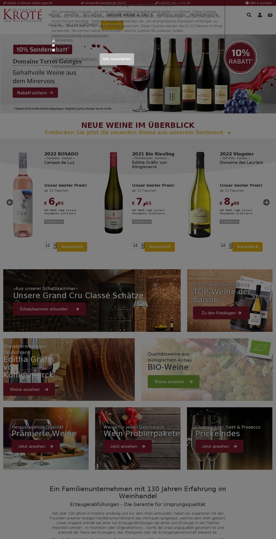 weinambiente.de shopify website screenshot