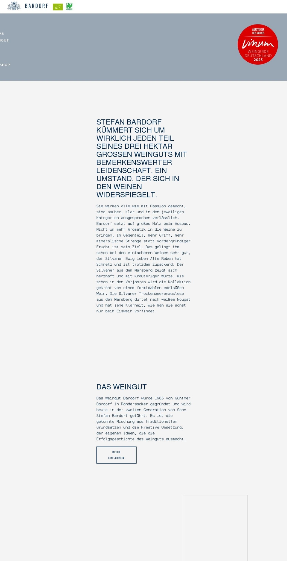 weingut-bardorf.com shopify website screenshot