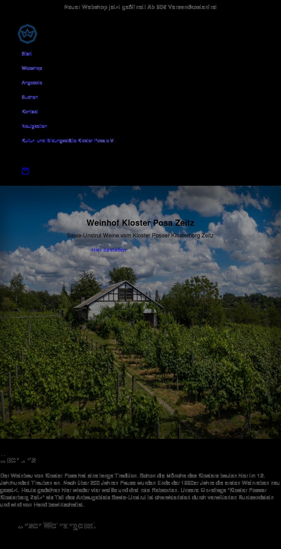 weinhof-kloster-posa.de shopify website screenshot