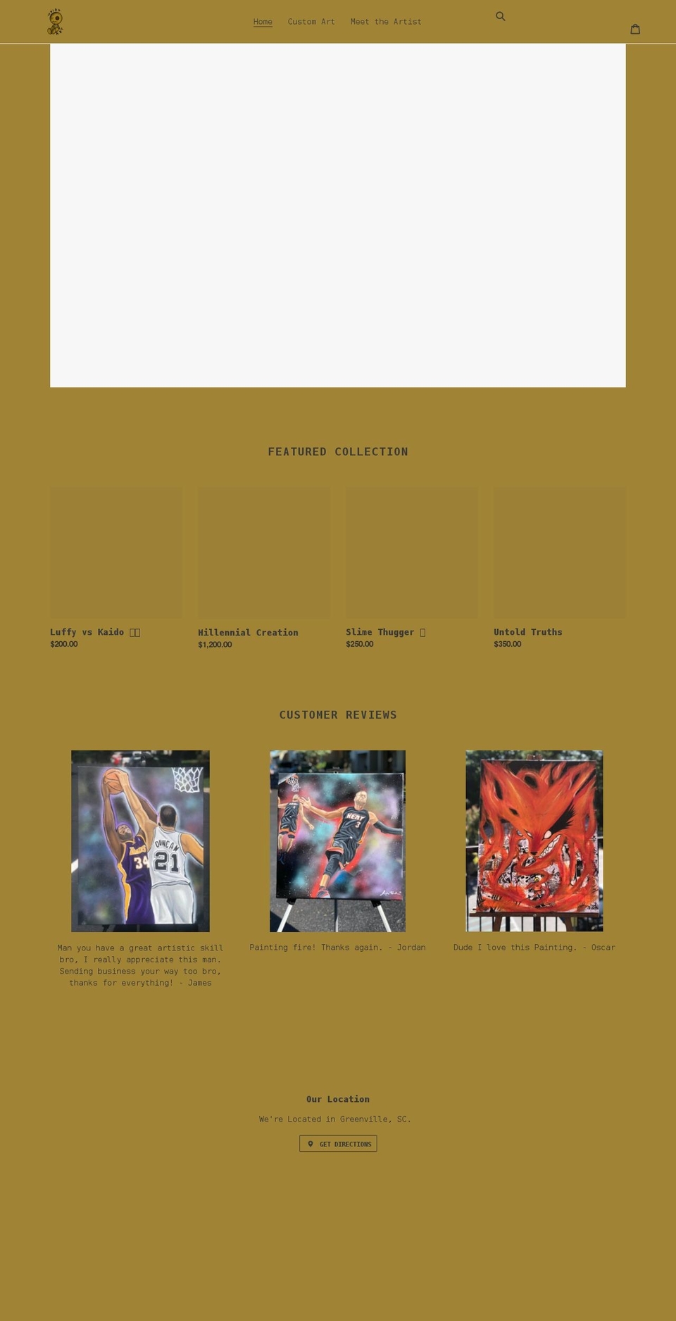 weirdartcreations.com shopify website screenshot