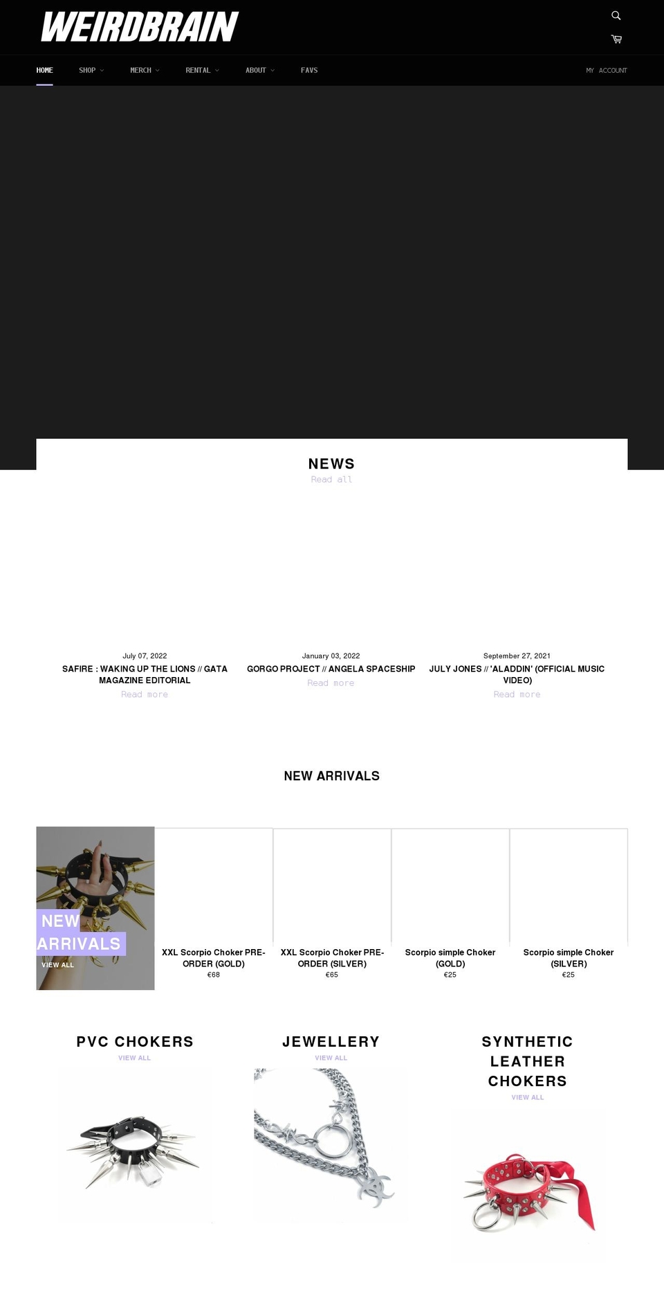 weirdbraincreation.com shopify website screenshot