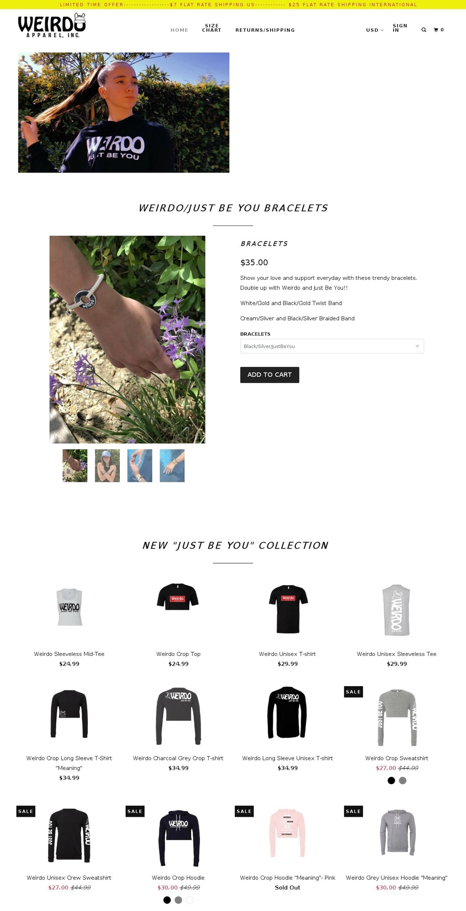 November Shopify theme site example weirdo-apparel.myshopify.com