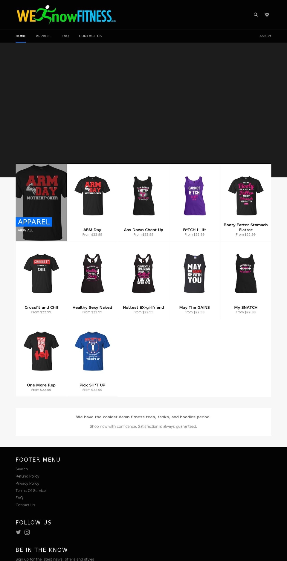 weknowfitness.com shopify website screenshot