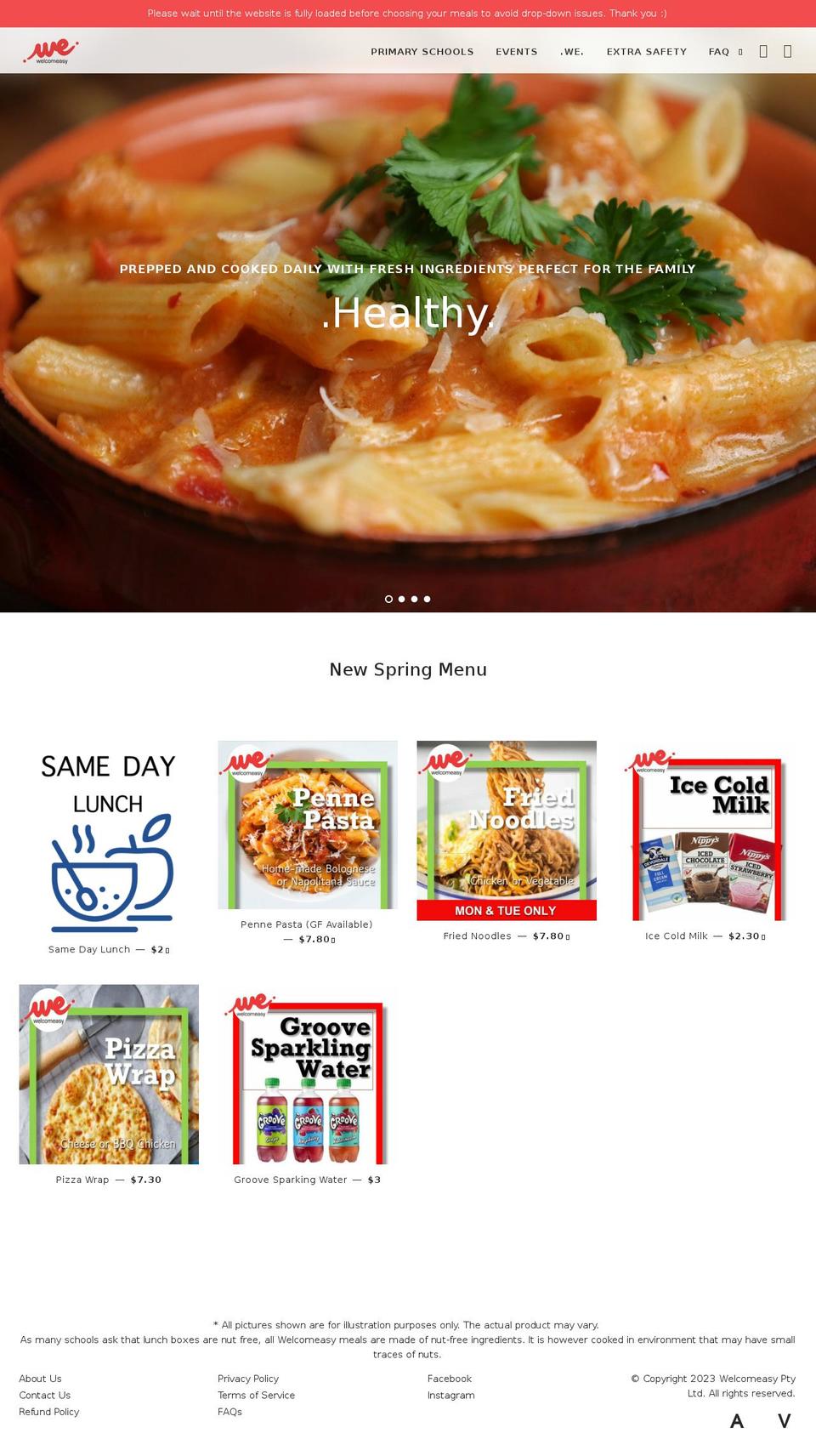 welcomeasy.com.au shopify website screenshot
