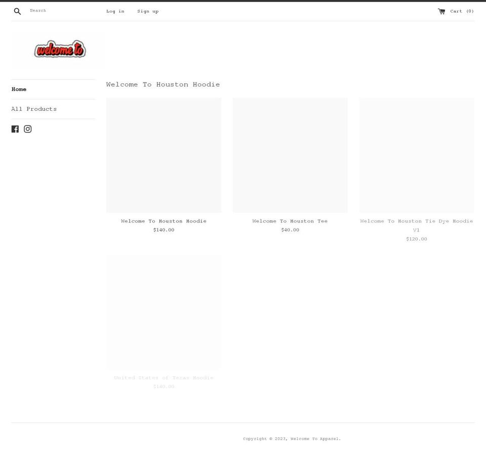 welcometoapparel.com shopify website screenshot
