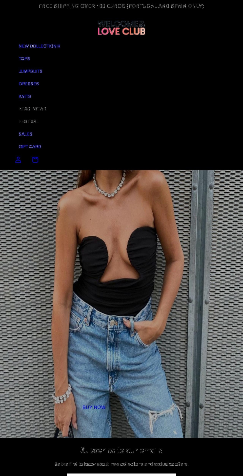 welcometotheloveclub.com shopify website screenshot