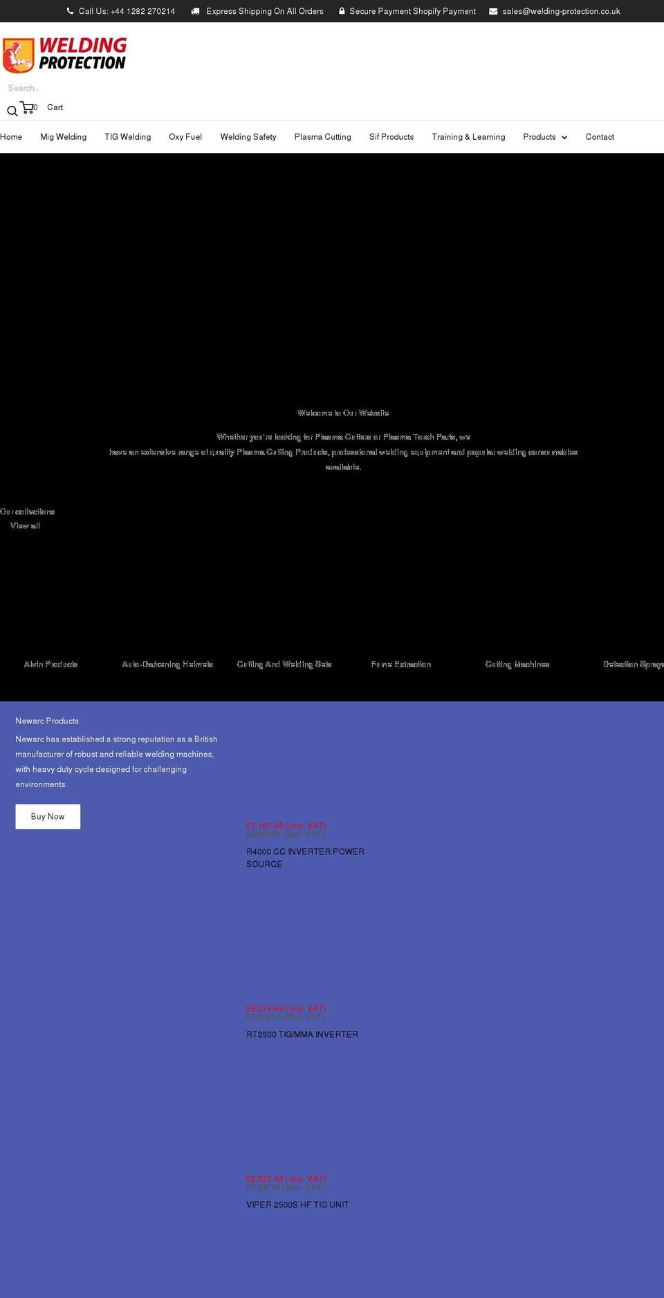 welding-protection.co.uk shopify website screenshot