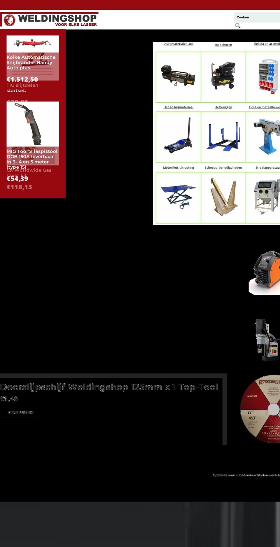 weldingshop.nl shopify website screenshot