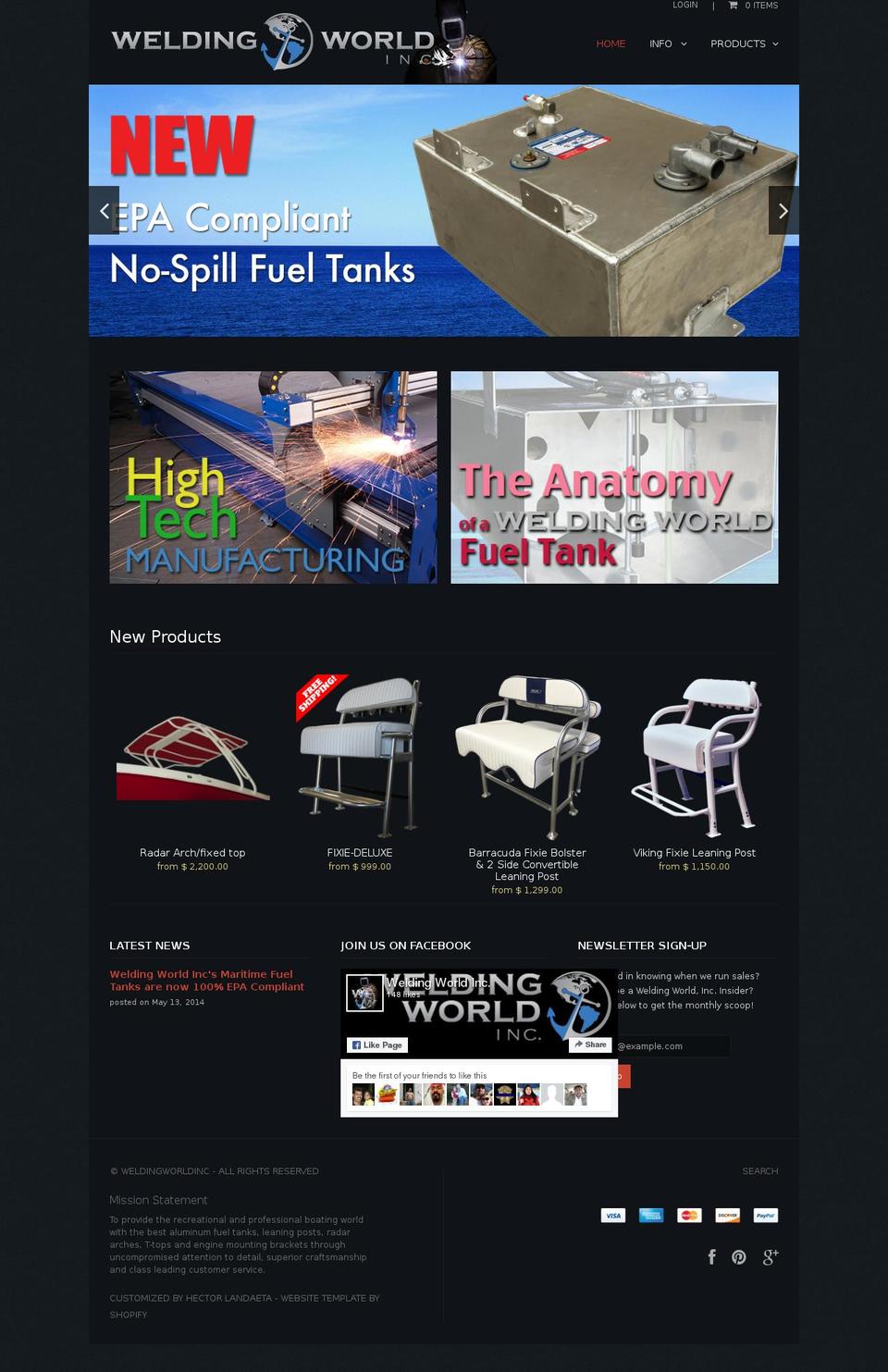 weldingworldinc.com shopify website screenshot