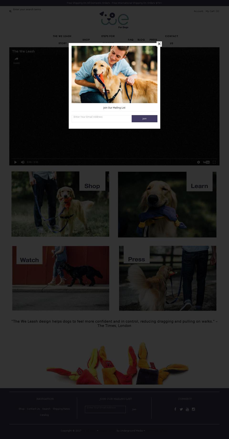 weleash.com shopify website screenshot