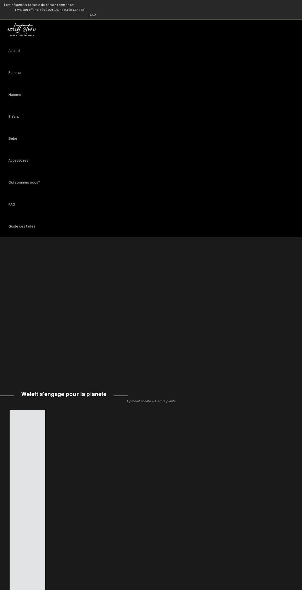 weleft-store.com shopify website screenshot
