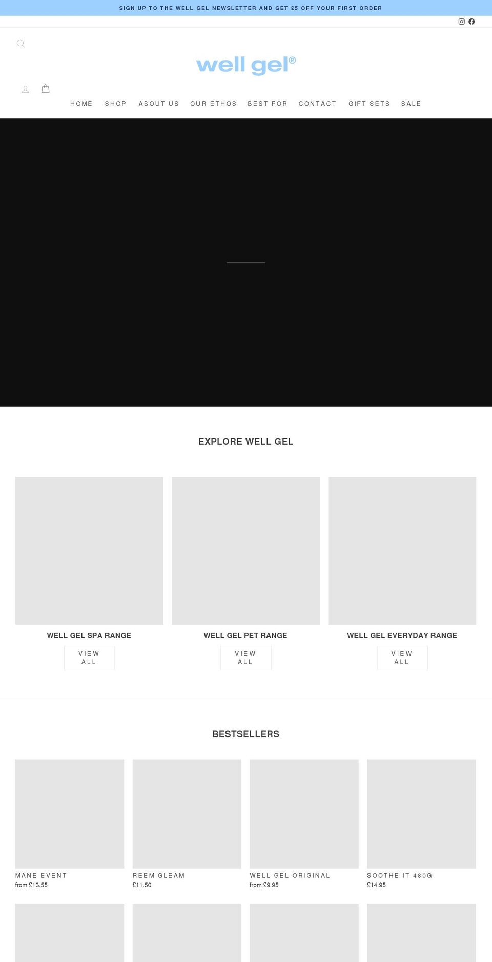 well-gel.com shopify website screenshot