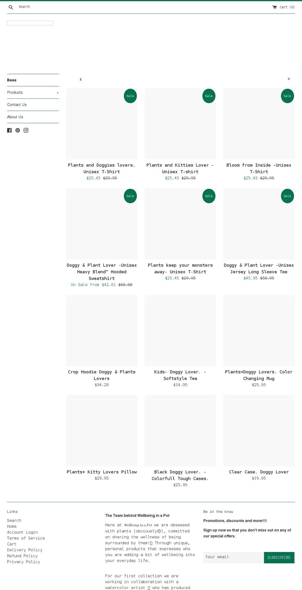 wellbeinginapot.com shopify website screenshot