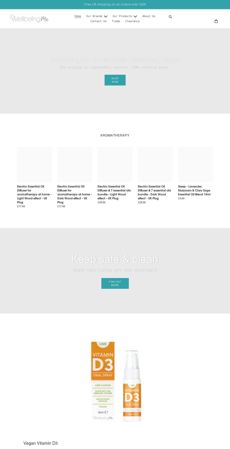 wellbeingme.co.uk shopify website screenshot