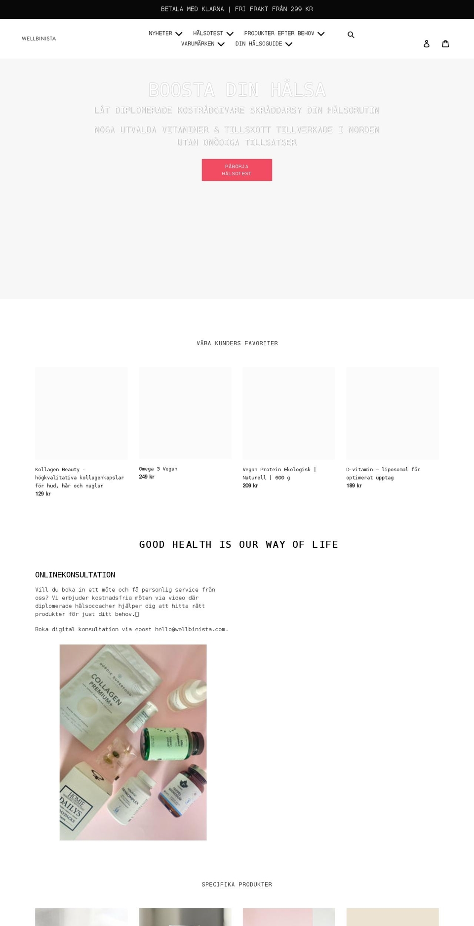 wellbinista.com shopify website screenshot