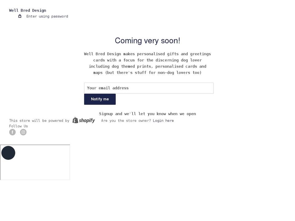 wellbreddesign.com shopify website screenshot