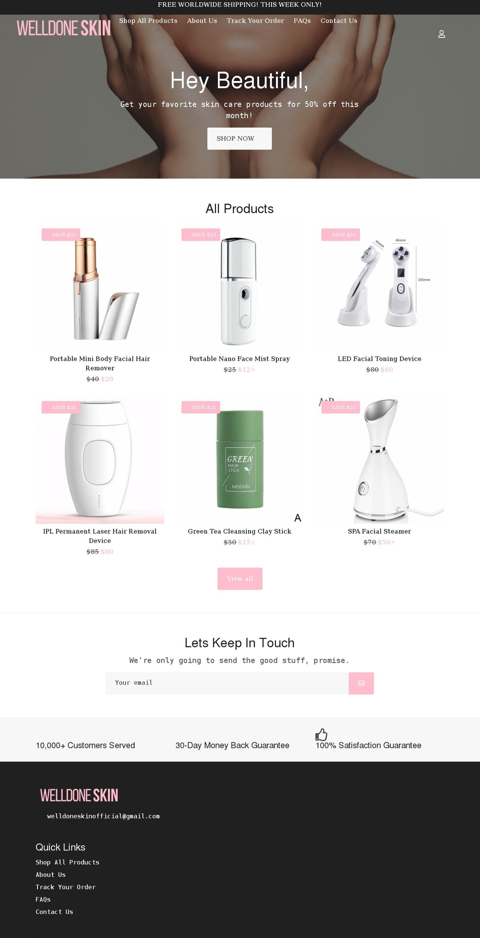 welldoneskin.com shopify website screenshot