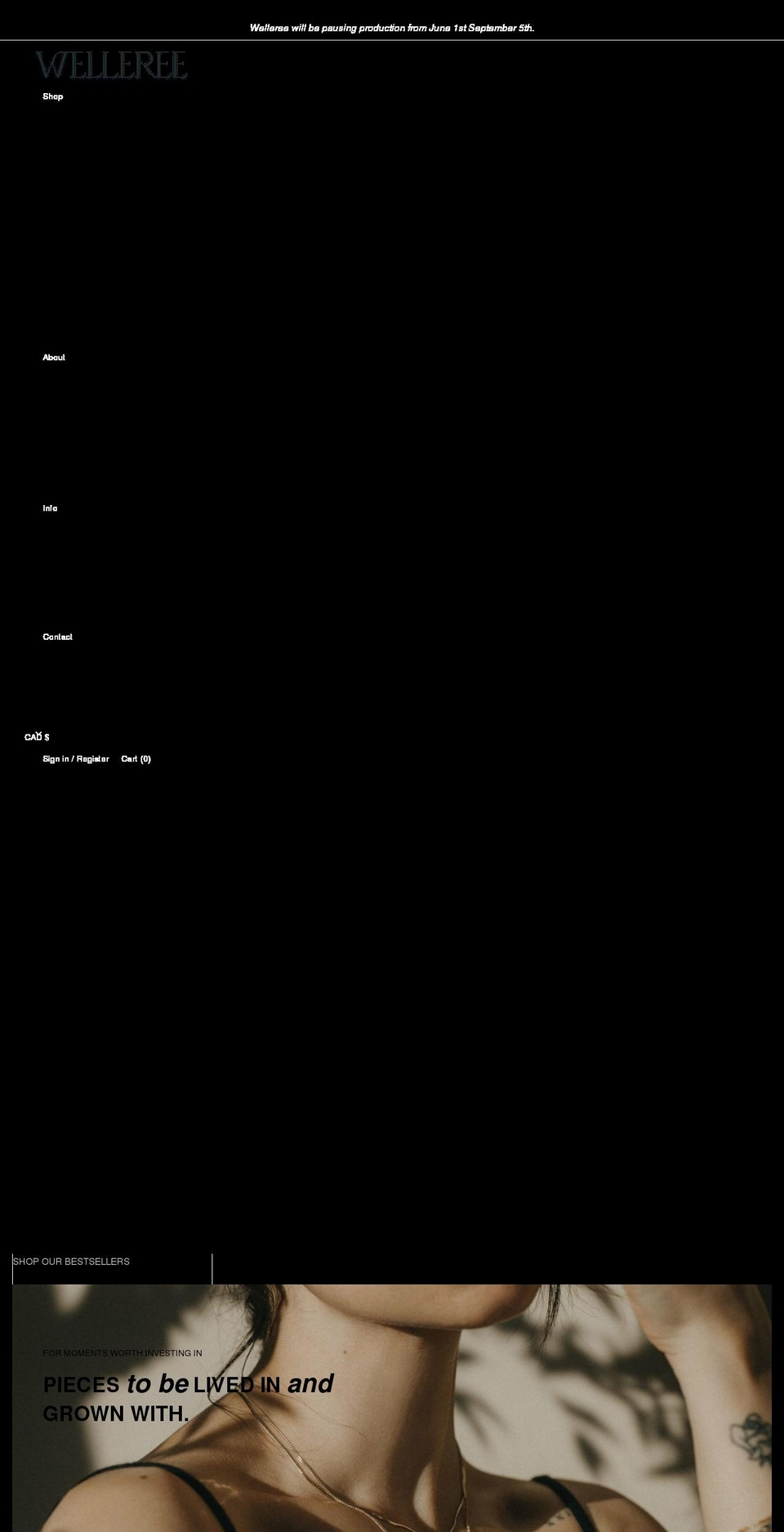 welleree.com shopify website screenshot
