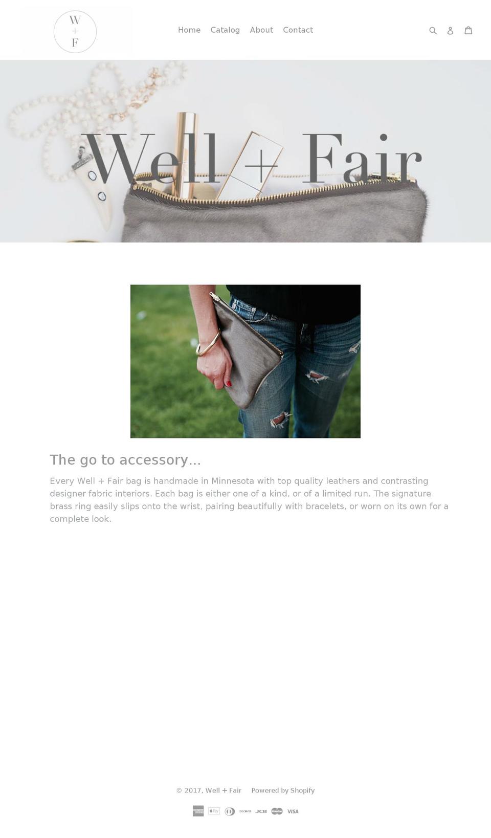 wellfairbags.com shopify website screenshot