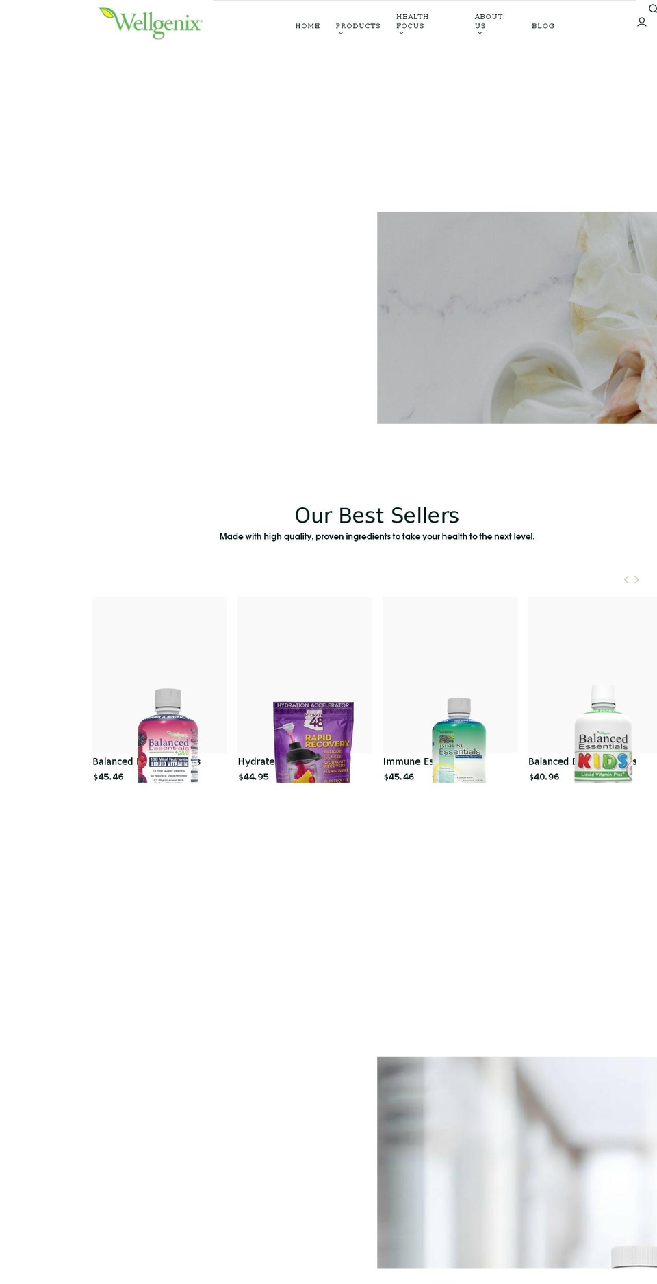 wellgenixhealth.com shopify website screenshot