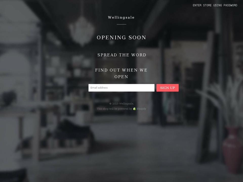 wellingsale.com shopify website screenshot