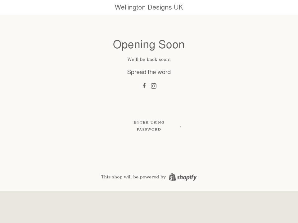 wellingtondesigns.co.uk shopify website screenshot