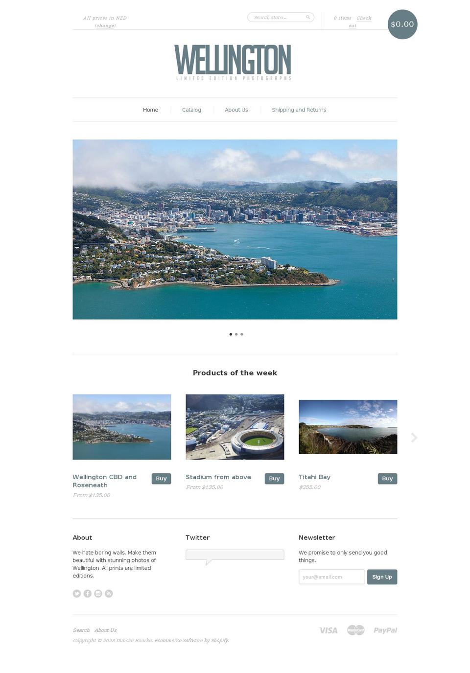 wellingtonphotographs.com shopify website screenshot