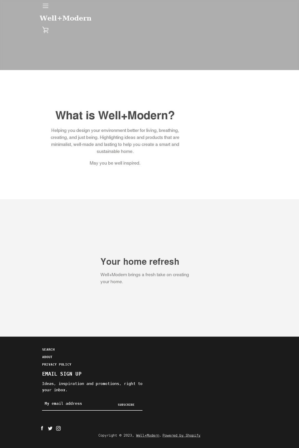 wellmodern.com shopify website screenshot