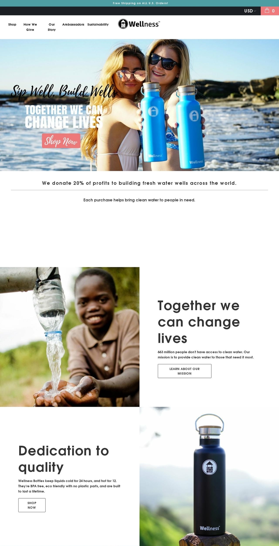 wellness-bottles.myshopify.com shopify website screenshot