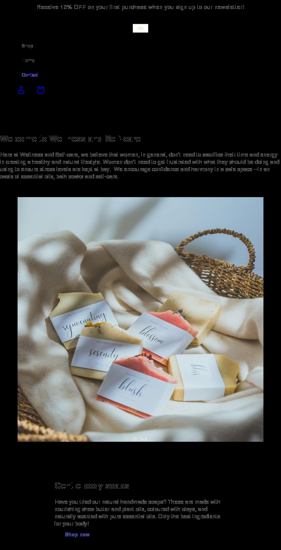 wellnessandselfcare.com shopify website screenshot