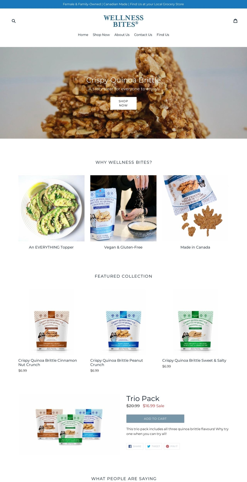 wellnessbites.ca shopify website screenshot