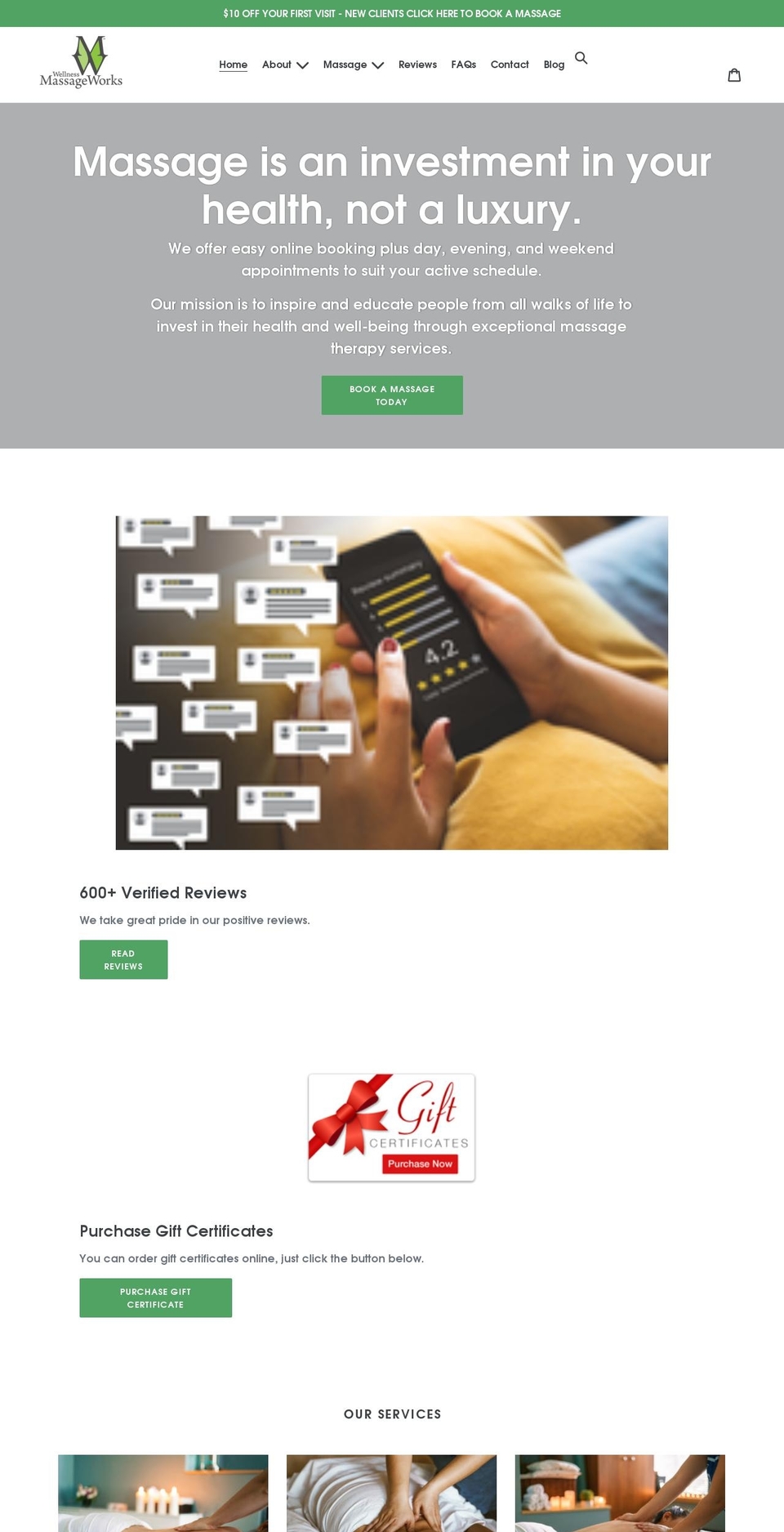 wellnessmassageworks.com shopify website screenshot