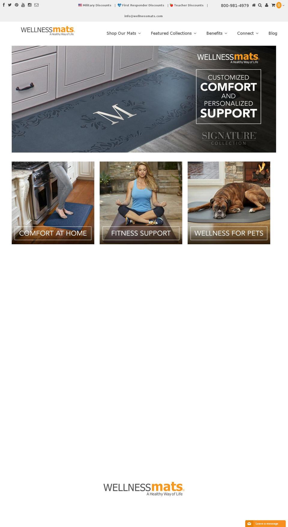 wellnessmats.com shopify website screenshot