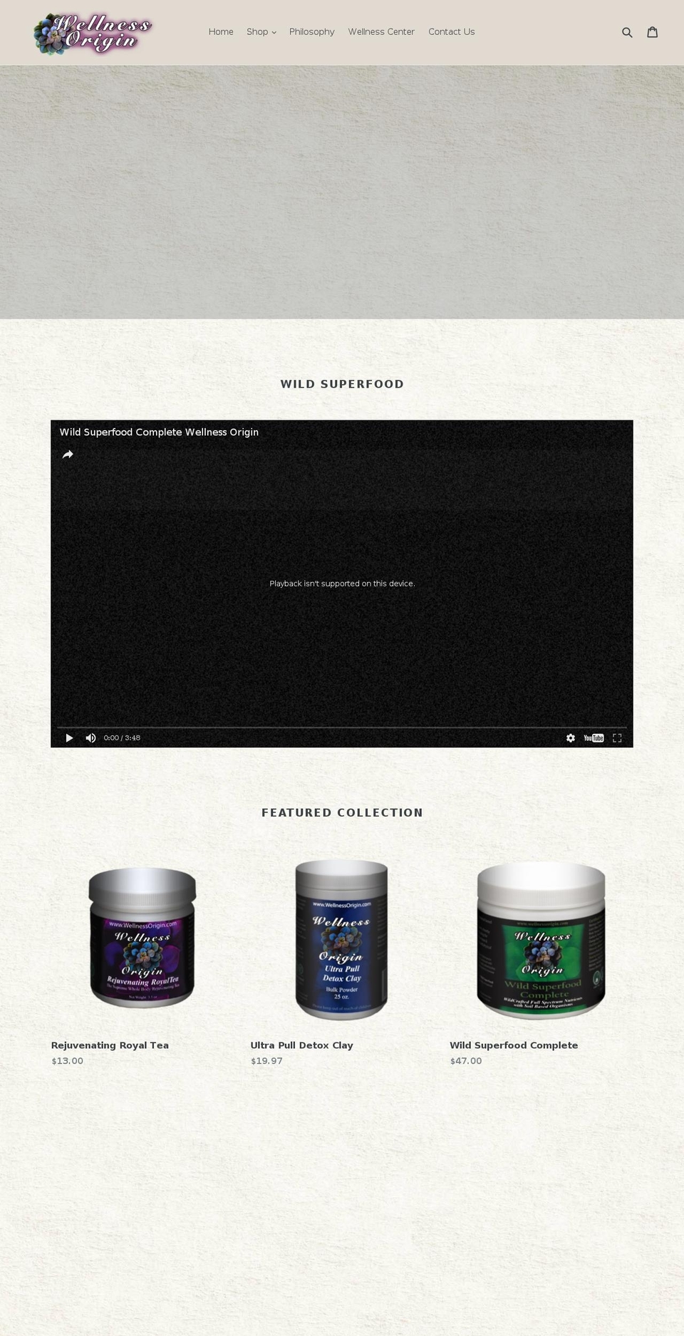 wellnessorigin.info shopify website screenshot