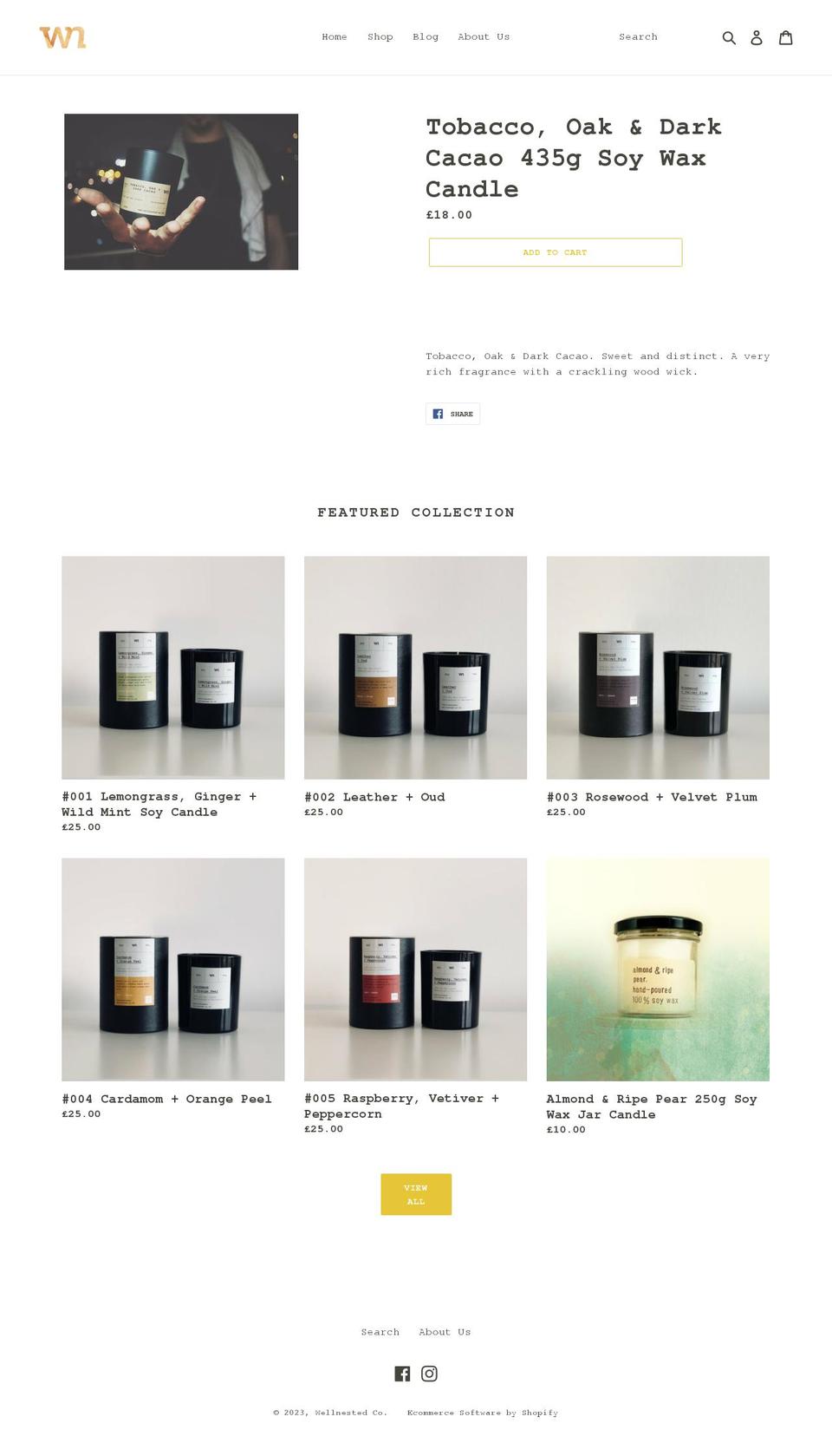 wellnested.co.uk shopify website screenshot