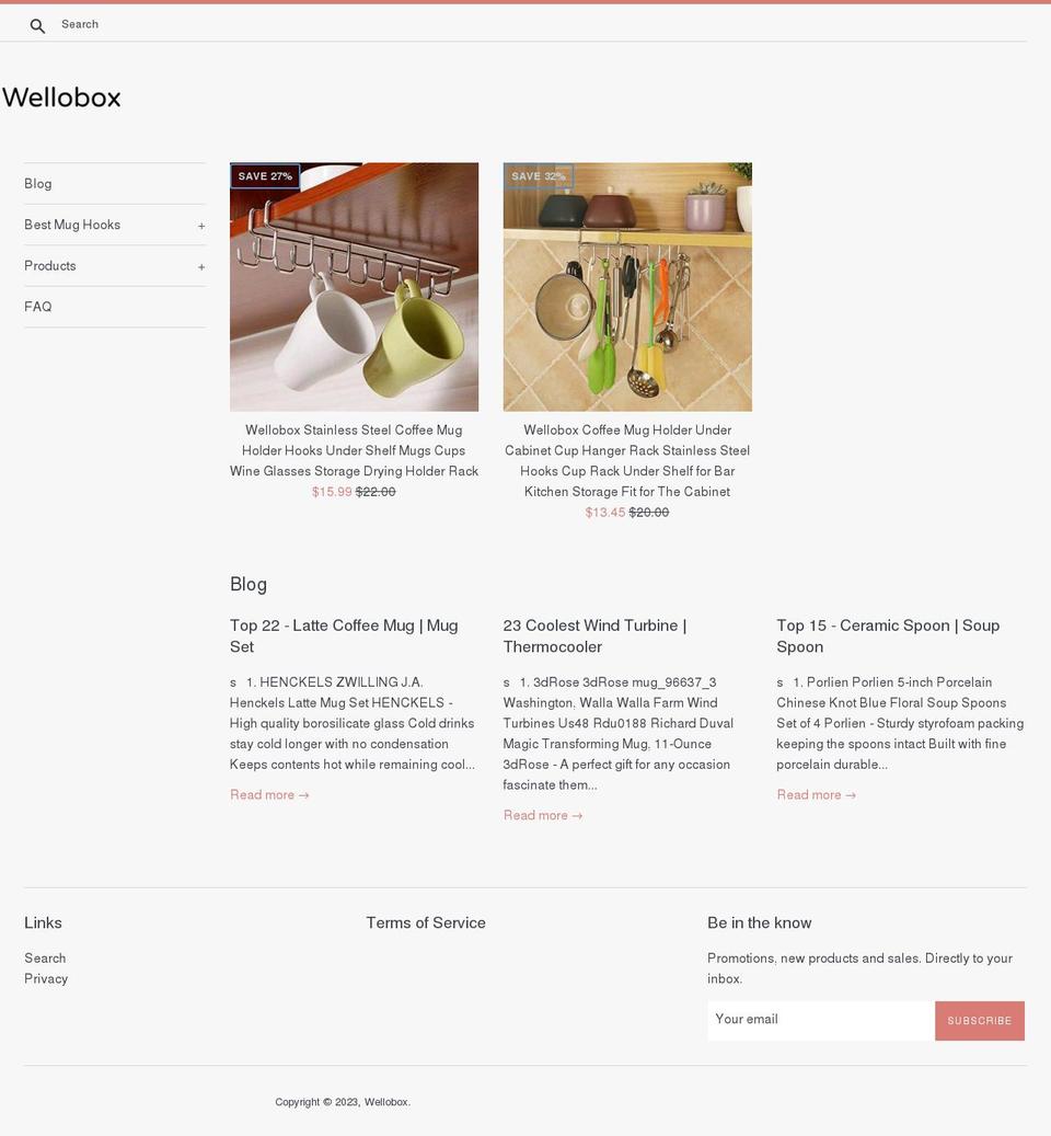 wellobox.com shopify website screenshot