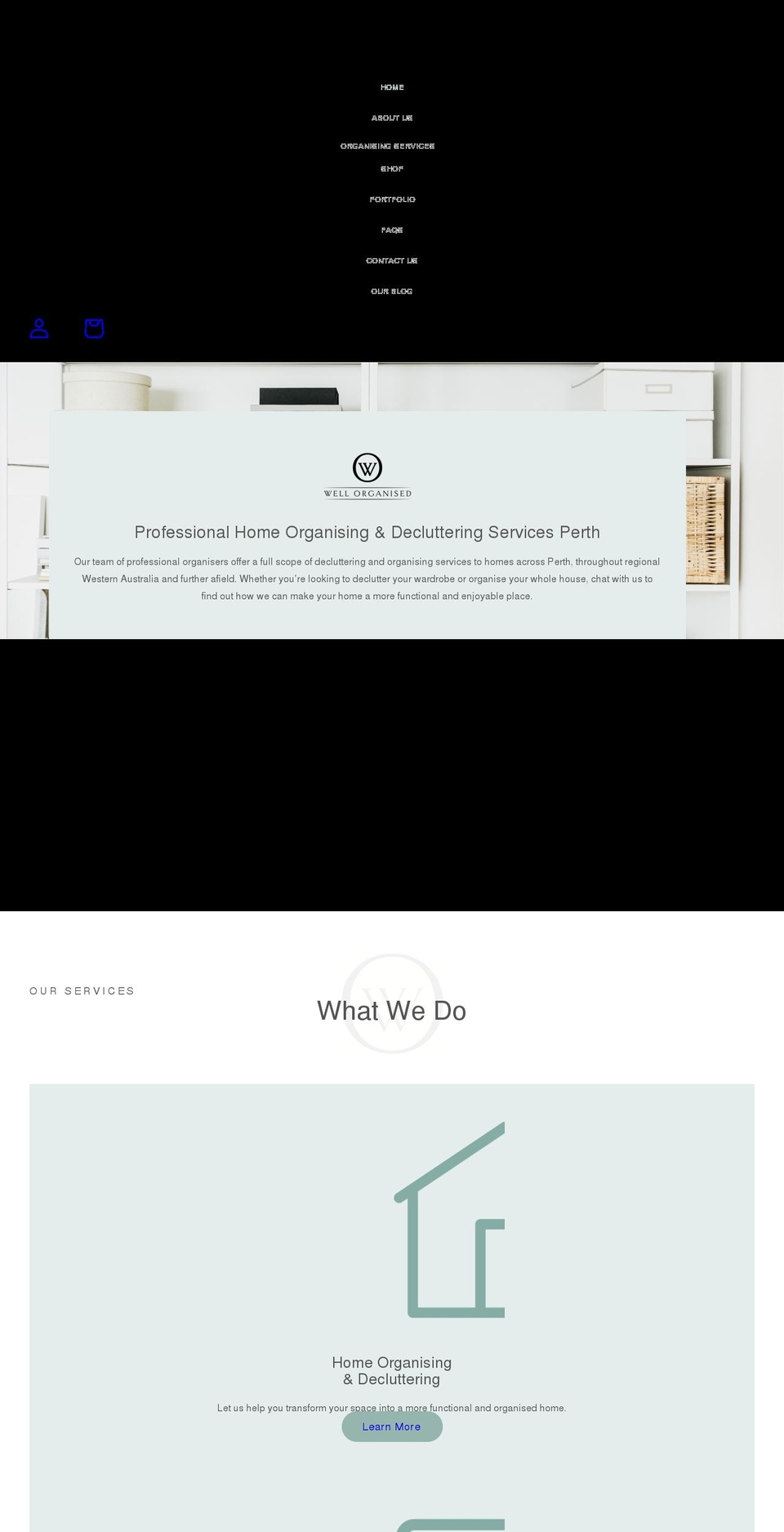 wellorganised.com.au shopify website screenshot