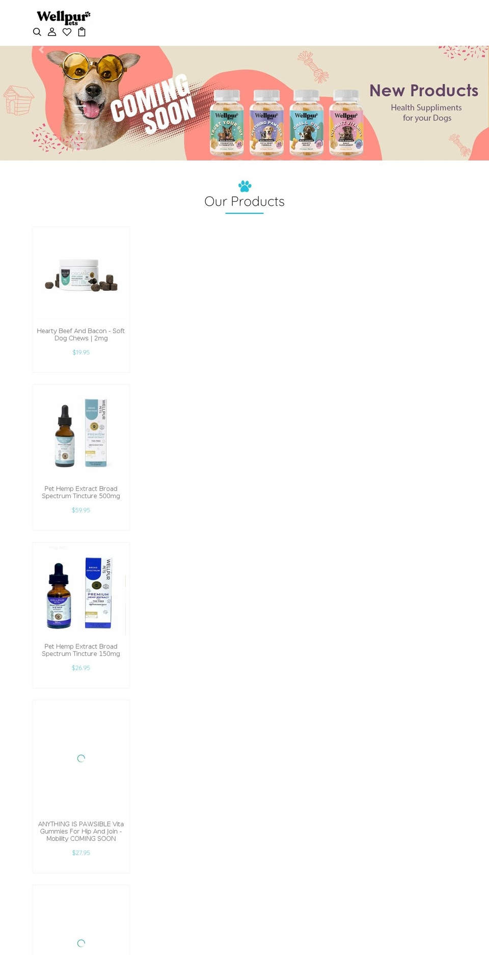 wellpurpets.com shopify website screenshot