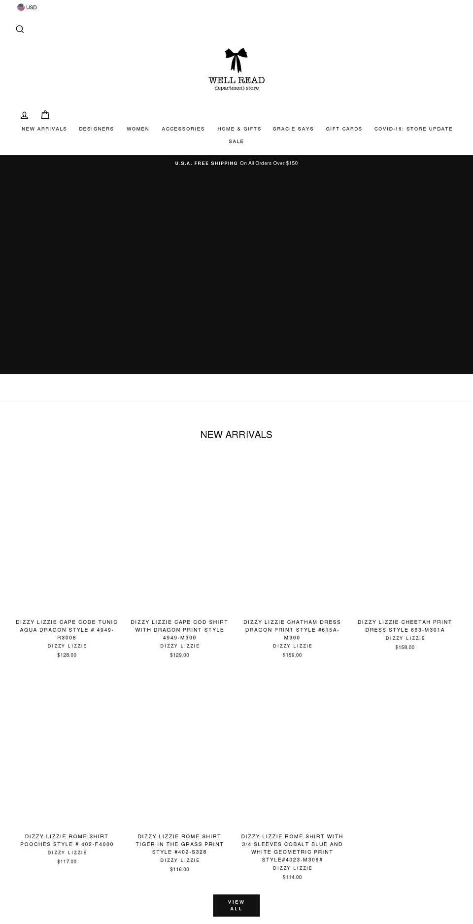 wellreaddepartmentstore.com shopify website screenshot