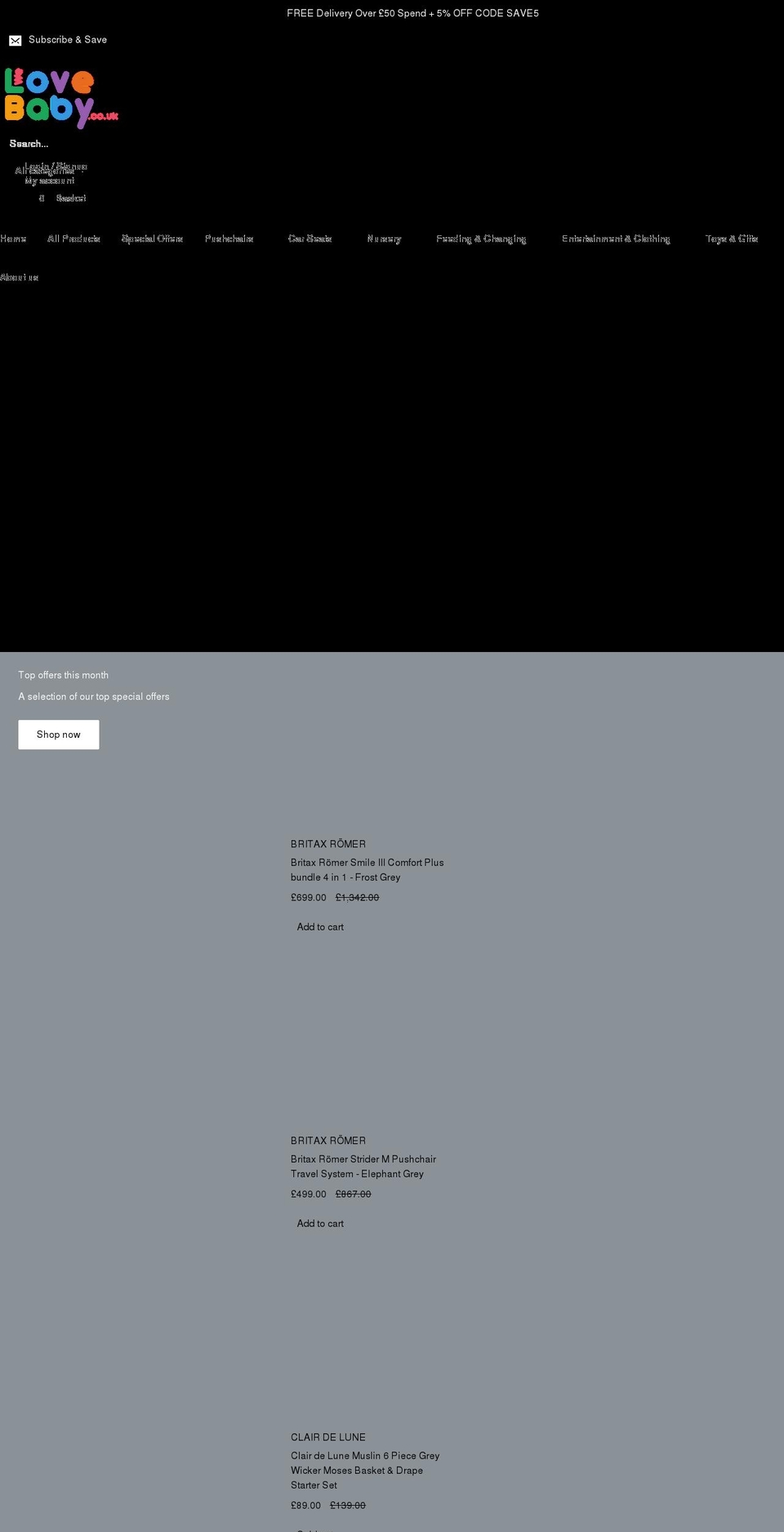 welovebaby.co.uk shopify website screenshot