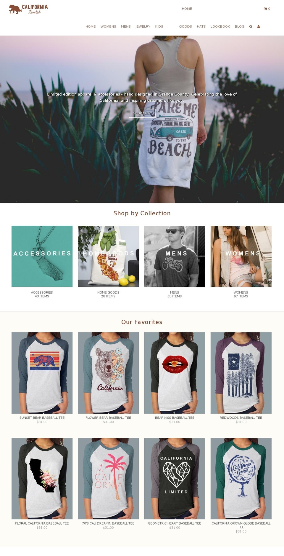 welovecalifornia.co shopify website screenshot