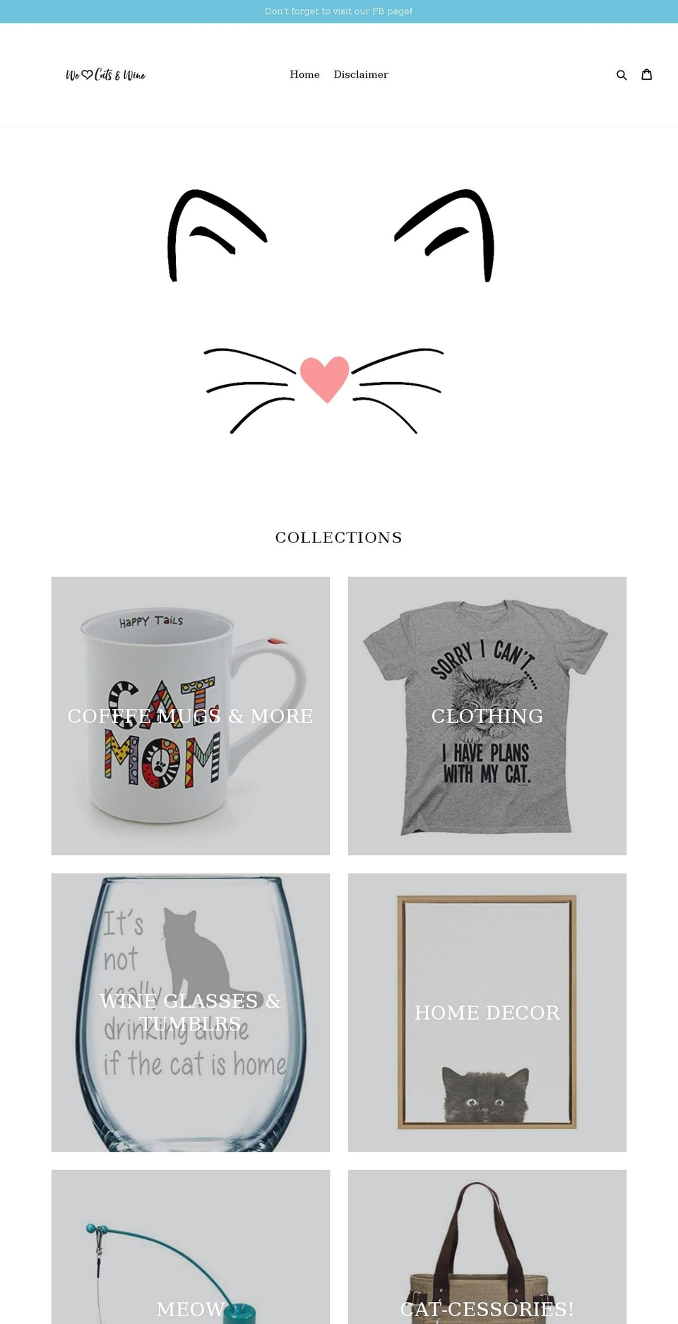 welovecatsandwine.com shopify website screenshot